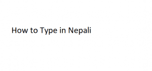 how to type in nepali