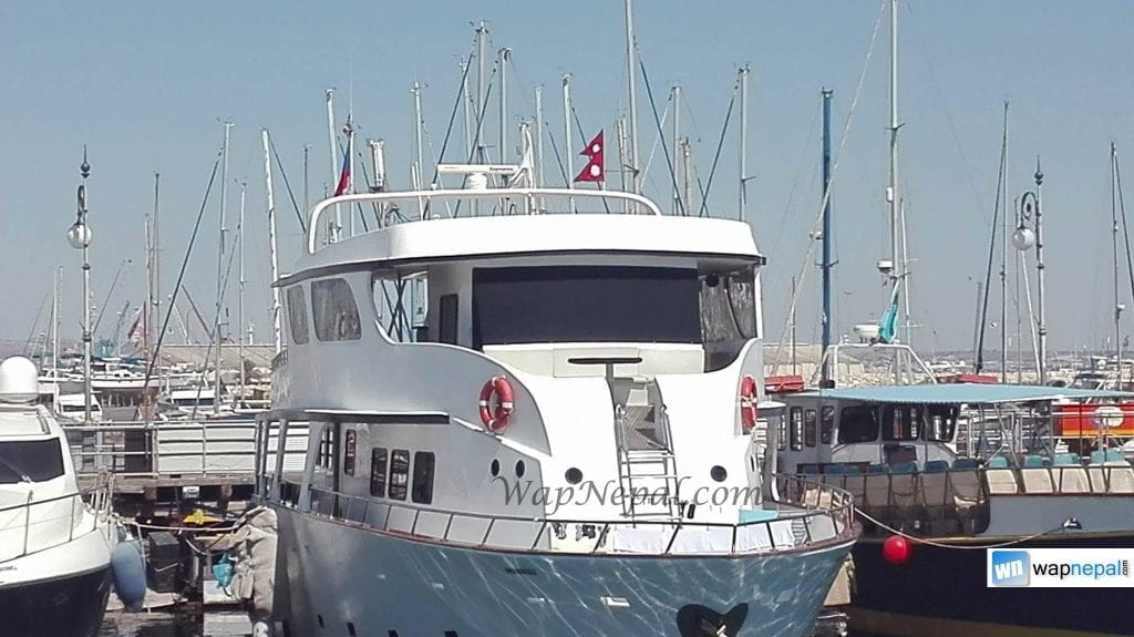 Ferry has Nepal flag in Cyprus