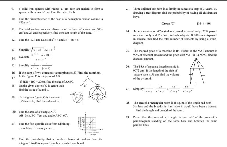 SEE Compulsory Math Practice Question Set 2